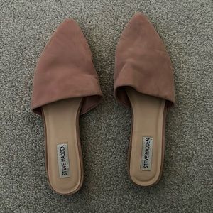 Steve Madden pink suede mules